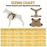 Hiphoppet US Local Tactical Service Dog Harness Vest Adjustable Reflective No Pulling Large Dog Harness With Metal Buckle