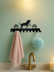 Farmhouse Style Dog Hooks Wall Decor - Rustic Wooden Coat Rack & Key Holder