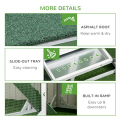 49" Small Chicken Coop Hen House with Garden Space, Chicken House Outdoor Run Cage with Weather Protection, 2-4 Birds, Green
