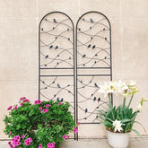 2 Pack Metal Garden Trellis 71" X 19.7" Rustproof Trellis For Climbing Plants Outdoor Flower Support Bird Deco Black