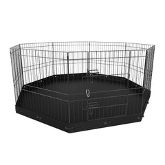 Dog Playpen, 8 Panels Foldable Metal Dog Exercise Pen With Bottom Pad, 24' H Pet Fence Puppy Crate Kennel With Ground Stakes, Indoor Outdoor Dog Pen For Small Medium Pets, For Camping, Yard