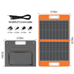 60W 18V Portable Solar Panel; Flashfish Foldable Solar Charger With 5V USB 18V DC Output Compatible With Portable Generator; Smartphones; Tablets And More