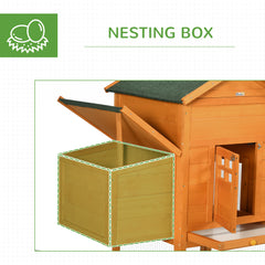 Extra Large Run Included Chicken Coop with Removable Tray Orange