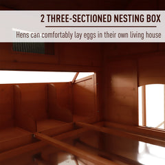 136.5" Chicken Coop Wooden Large Chicken House Deluxe Rabbit Hutch Lockable Poultry Hen Cage Backyard with Nesting Box and Run