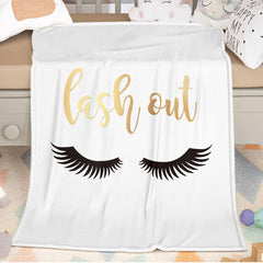 Long Eyelashes Printed Throw Blanket Plush Fluffy Flannel Fleece Blanket Soft Throws For Sofa Couch And Bed 30x40 50x60 60x80