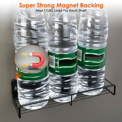 4Pack Strong Magnetic Spice Rack Organizer Fridge Storage Shelf For Jars Seasoning Tins Utensils Space Saver Holder For Refrigerator Microwave