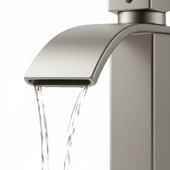 Single Handle Bathroom Faucet, Stainless Steel Single Hole Lavatory Faucet, Modern Sink Faucet, Brushed Nickel