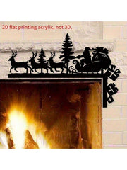 Christmas Metal Wall Art - 3D Santa Silhouette Wall Decor