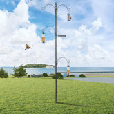 93inch Iron With Four Hooks, With Bird Feeder Black Courtyard Bird Feeder