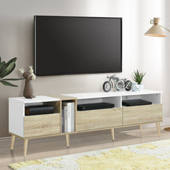 Modern TV With 3 Drawers And Open Shelves, Media Console Table For TVs Up To 80'', Entertainment Center For Living Room, Color-Matching Design