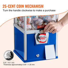 25'H Gumball Machine Vending Coin Bank Vintage Gumballs Dispenser PS Bule