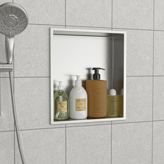 15 X 13 In Stainless Steel Shower Niche - Brushed Nickel, Waterproof, Easy Installation, Corrosion-Resistant