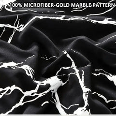 Black Marble Pattern Bed Set