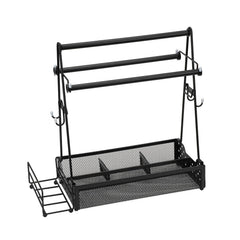 Utensil Caddy Metal Grill Caddy With Paper Towel Holders Utensil Holder For Outdoor Picnic Barbecue Camping Grilling Tools Storage Organizer Barbecue Accessories
