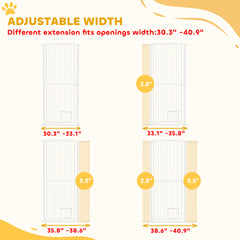 59" Extra Tall Pet Gate, 30"-41" Dog Gate with Cat Door, 1.4" Narrow Gap, 2.8" and 5.5" Extension, for Doorway, Hallway