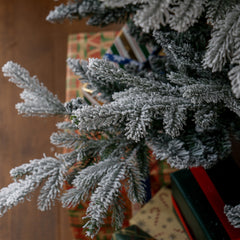 HOMCOM 7.5 Foot Artificial Christmas Tree, Pine Hinged Xmas Tree With 1218 Realistic Branches, Steel Base, Auto Open, Green