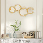 Ircle Mirror For Wall, Modern Metal Wall Art For Living Room, Bedroom And Dining Room, Gold