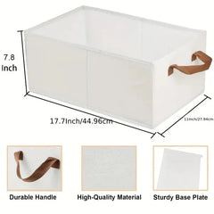 Portable Clothes Storage Box Foldable Thick Cloth Storage And Storage Bag For Organizing Bedroom Wardrobe Clothes With Window Storage Nano White And Linen Model.
