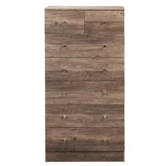 Gray Particleboard With A Textured Melamine Finish, 66*40*131cm, 5+2 Drawer Cabinet, Matte Gold Handles