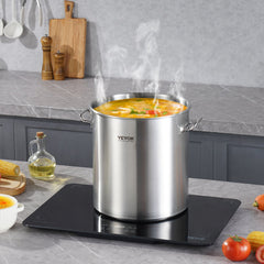 53QT Stainless Steel Stockpot Cooking Kitchen Sauce Pot With Lid Handle