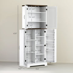 64" Tall Kitchen Pantry Cabinet with Motion Sensor Light