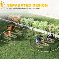 Dog Playpen for Indoor Outdoor, 24 Panels 39" H Puppy Playpen with Lockable Door, DIY Shape Pet Exercise Fence, Gray