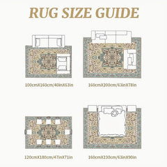 Retro Persian Style Art Carpet Light Luxury Living Room Aesthetic Anchor Point With Complex Patterns Freeze Space Advanced Feeling 5x7ft Cashmere-like Washed Bottom