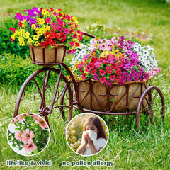 Nepfaivy Artificial Outdoor Flowers UV-Resistant - Realistic Artificial Flowers For Outdoors, Fade Resistant Fake Flowers For Outside, Plastic Faux Flowers For Outdoor Planters