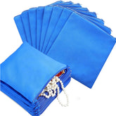 8 Pcs Navy Blue Zippered Silver Storage Bags 5.9 X 5.9 Inch