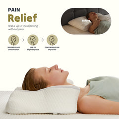 Cervical Neck Pillow, Cooling Ergonomic Memory Foam Pillows Dual Height Orthopedic Support Contour Pillow For Side