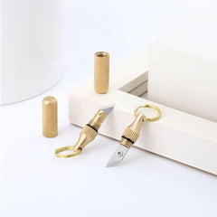 2PCS Stainless Steel Mini Pocket Knife - Leaf-Shaped Portable Capsule Knife With Keychain, Handcrafted Wooden Handle For Outdoor Camping, Fishing & Daily Use