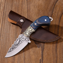 Blue Carved Fruit Knife