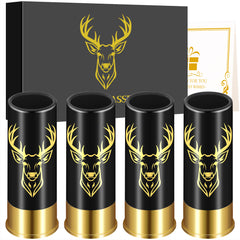4 Deer Heads 1.5 Ounces - Reusable High-quality Plastic Bullet Cup, Suitable For Whiskey, Cocktails, And Wine, Perfect For Bars, Parties, And Gifts