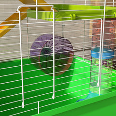 23" 5-Tier Hamster Cage with Wheel and Water Bottle, Green