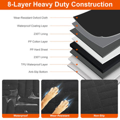 1Pc Dog Car Seat Cover For Back Seat Waterproof Oxford Cloth Seat Cover Hammock Non-Slip Scratchproof Back Seat Extender With Side Flap Mesh Window Storage Bag For Car SUV Truck