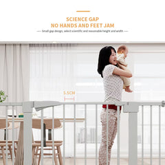 High White Child Safety Gate For Baby Door Barrier With Extensions