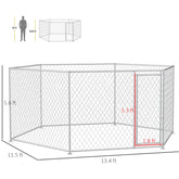 Dog Kennel Outdoor For Medium And Large-Sized Dogs With Lockable Door, Silver