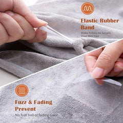 Women 3 PC Microfiber Hair Towel Wrap Ultra Absorbent Hair Turbans For Curly, Long & Thick Hair Blue,Grey,Pink