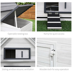 48" Wood Outdoor Chicken Coop House with Nesting Box
