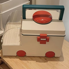 Large-capacity Ambulance-shaped Pill Storage Box With Lid, A Must-have For Home Decoration And Organization