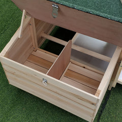 77" Wooden Chicken Coop with Nesting Box, Cute Outdoor Hen House with Removable Tray, Ramp Run, for Garden Backyard, Natural