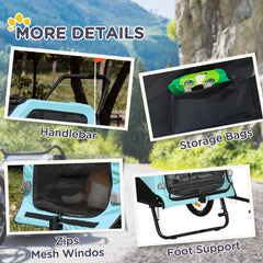 2-in-1 Dog Bike Trailer Pet Stroller Carrier for Large Dogs with Hitch