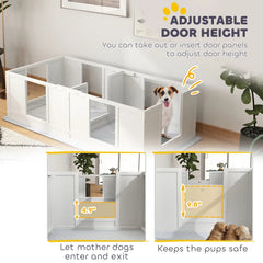 Double Room Design Whelping Box For Dogs With Whelping Pad