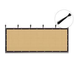 3ft*12ft Beige Sunshade Fence, An Outdoor Sun-proof And Heat-insulating Fence, A Must-have For Patios And Terraces