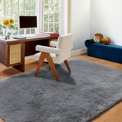 5ft X 8ft Rugs For Living Room,Grey Fluffy Carpet Large Fuzzy Plush Shag Comfy Soft, Non-Slip Indoor Floor Carpet,Room,Bedroom,Playroom, Home Decor Aesthetic