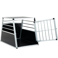 Aluminum Transport Case, Aluminum Car Carrier, Travel Carrier, Suitable For Cats And Dogs, Black And Silver.