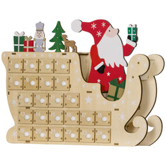 Wooden Christmas Advent Calendar with 24 Countdown Drawers, Reusable Holiday Decor Xmas Gift for Kids Adults, Natural