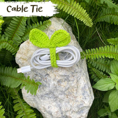 Cute Knitted Crochet Leaf Sprout,Lucky Handmade Multi-Functional Crochet Accessories, Ideal Bookmark For Bookworms, Funny Unique Headphone Cable Tie Gifts Accessory And Cable Tie