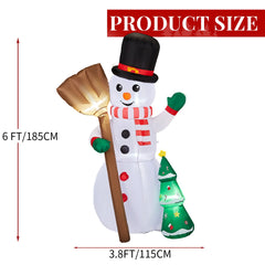 6.2FT Lighted Christmas Inflatable Decoration, Inflatable Snowman Holding Groom, Funny Blow Up Yard Decorations With Built-in LED Lights For Holiday Party Front Yard Lawn Garden Decor
