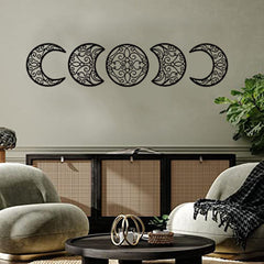 Crescent Moon Wall Art Set Of 5, Islamic Home Decor